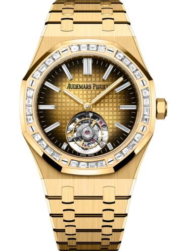 26730BA.ZZ.1320BA.01 Fake Audemars Piguet Royal Oak Self-Winding Flying Tourbillon Yellow Gold Baguette watch